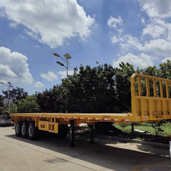 TIANMU-BG004 Shandong Second Hand Flatbed Semi Trailer with Light Flatbed Trailer