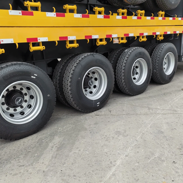TIANMU-BG004 Shandong Second Hand Flatbed Semi Trailer with Light Flatbed Trailer - Image 3